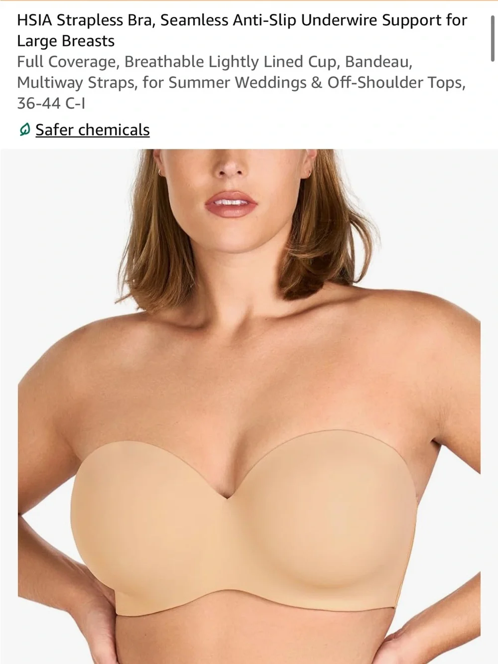 Strapless Seamless Bandeau Bra - Nude